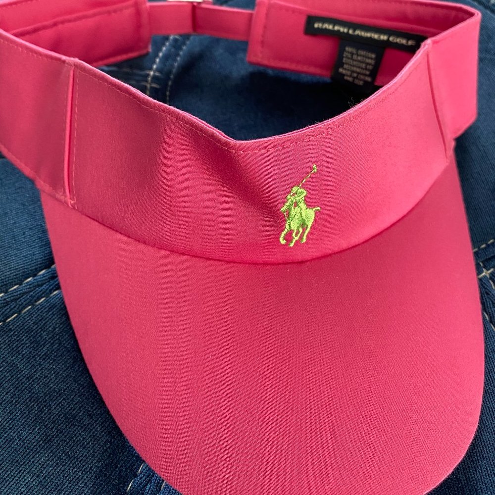 Ralph Lauren Vintage Pink Visor with Green Logo
